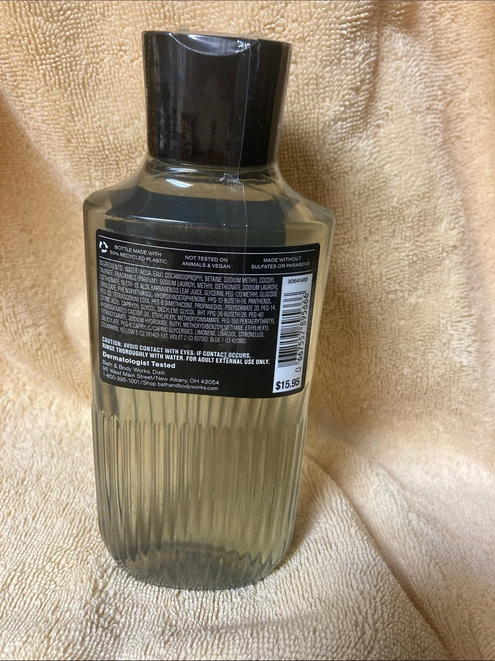 Bath & Body Works Mens Graphite 3-in-1 Hair, Face & Body Wash - Black & Gray